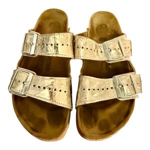 Rick Owens x Birkenstock Arizona Gold Sandals Size 38